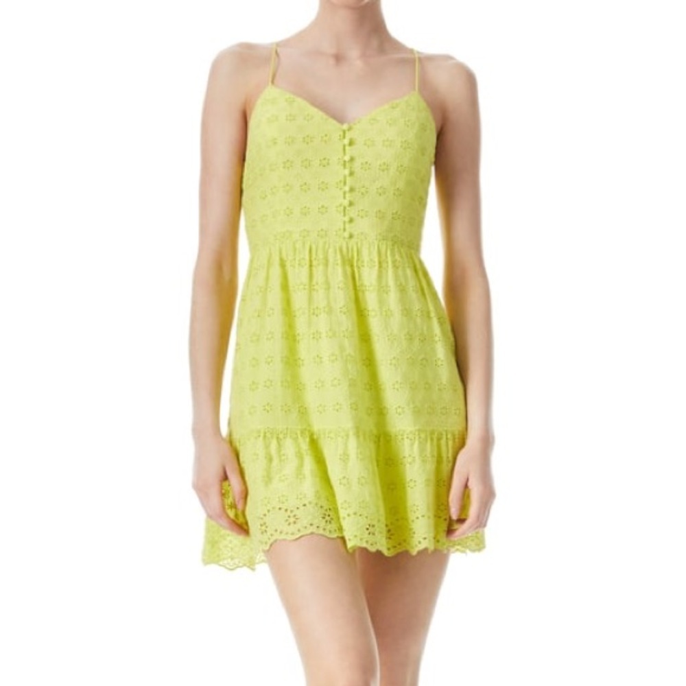 Alice + Olivia Fae Spaghetti Strap Eyelet‎ Mini Dress - Size 0